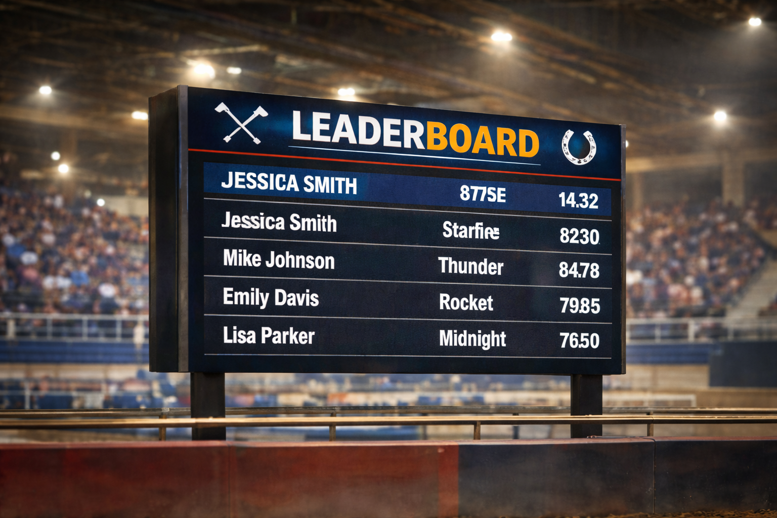 Equestrian leaderboard display